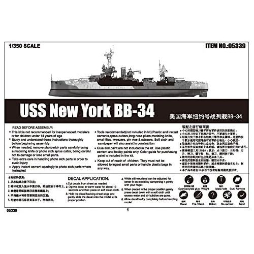  Trumpeter USS New York BB-34 Battleship Building Kit (1350 Scale)