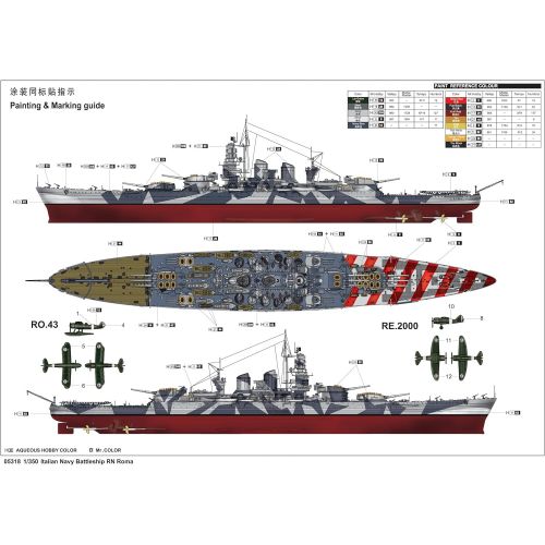  Trumpeter 1350 Scale RN Roma Italian Navy Battleship
