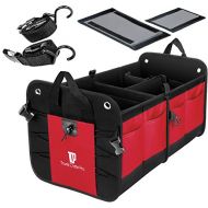 TrunkCratePro Trunkcratepro Collapsible Portable Multi Compartments Trunk Organizer, Red