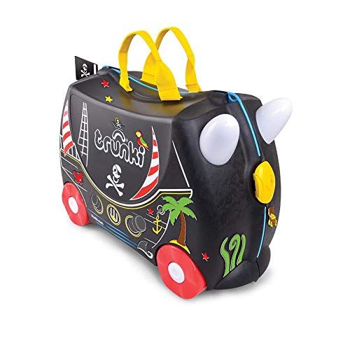 Trunki Original Kids Ride-On Suitcase and Carry-On Luggage - Pedro Pirate (Black)