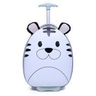 Trunki Kids Upright Hard Side Carry Luggage Set Travel Trolley Suitcase By Kally Shop(white Tiger)