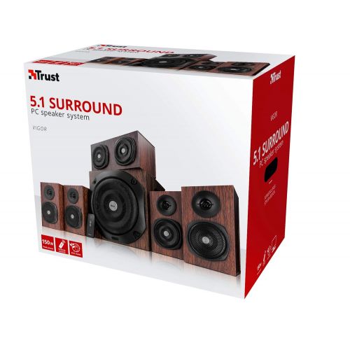  [아마존 핫딜]  [아마존핫딜]Trust Vigor 5.1 Surround Lautsprecher Set (mit Fernbedienung, 150 Watt)