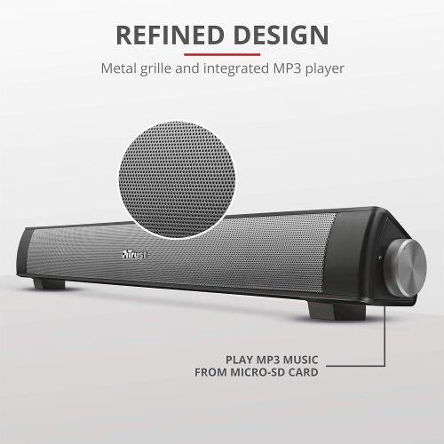  Trust Lino Wireless Soundbar with Bluetooth, Micro SD and Wired Inputs