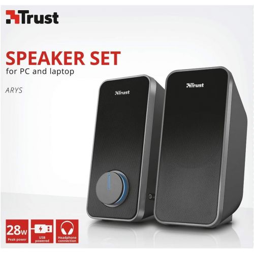  [아마존베스트]Trust Arys 2.0 Speaker for PC, Laptop - Black