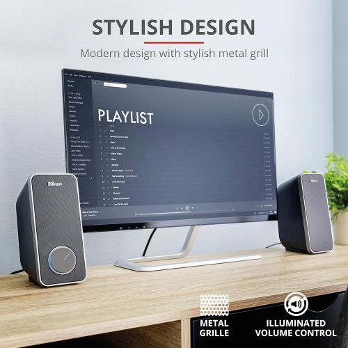  [아마존베스트]Trust Arys 2.0 Speaker for PC, Laptop - Black