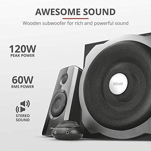  [아마존베스트]Trust Vigor 2.1 Wood Speaker System with Subwoofer