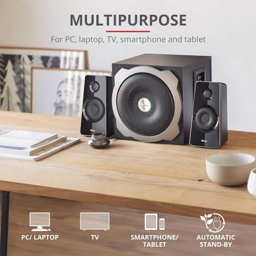  [아마존베스트]Trust Vigor 2.1 Wood Speaker System with Subwoofer