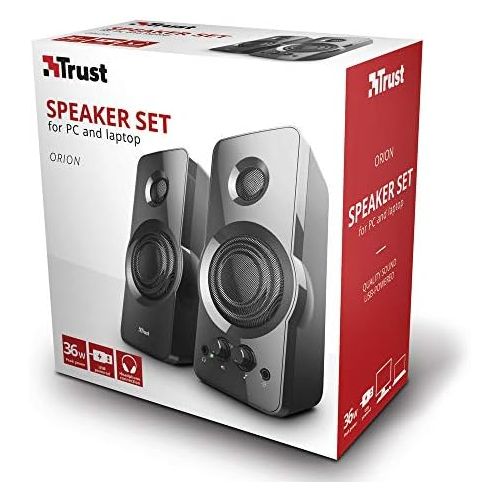  [아마존베스트]Trust Orion 36W USB Powered 2.0 PC Speaker for Computer and Laptop - Black