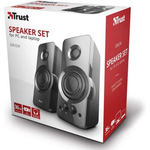  [아마존베스트]Trust Orion 36W USB Powered 2.0 PC Speaker for Computer and Laptop - Black