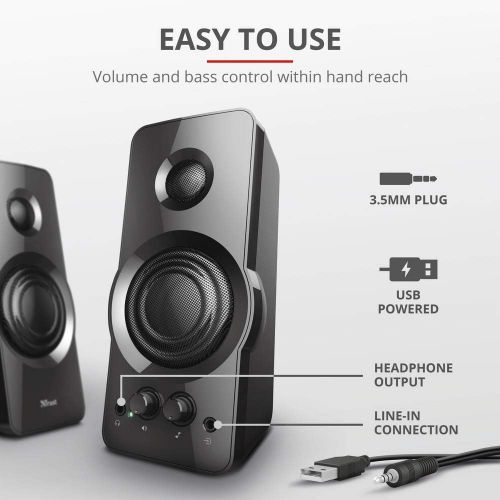  [아마존베스트]Trust Orion 36W USB Powered 2.0 PC Speaker for Computer and Laptop - Black