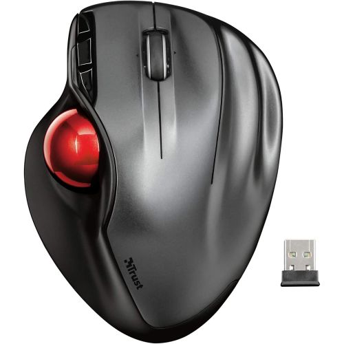  [아마존베스트]Trust Sferia Wireless Trackball Mouse Ergonomic Design 10 m Range Laser Sensor