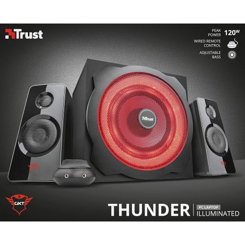  [아마존 핫딜]  [아마존핫딜]Trust Gaming Trust GXT 4628 Thunder 2.1 Lautsprechersystem (mit Subwoofer und LED-Beleuchtung, 120 Watt) schwarz