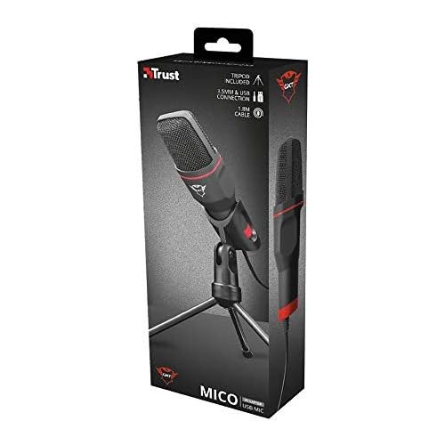  [아마존베스트]Trust Gaming GXT 212 Mico USB Microphone with Tripod 3.5mm and USB 1.80m Cable Black