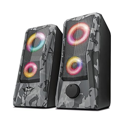  [아마존베스트]Trust Gaming Trust GXT 606 Javv Gaming USB Speaker RGB Lighting 12 W for PC and Laptop 2.0 Boxes Grey