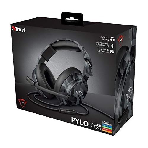  [아마존베스트]Trust Gaming GXT 433K Headset with Microphone for PS4, PS5, PC, Nintendo Switch, Xbox Series X, Xbox One - Pylo Wired Gaming Headphones with Foldable Microphone, Braided Cable - Bl