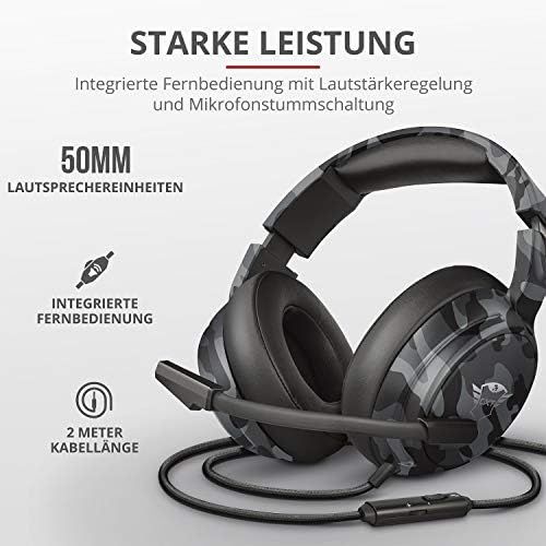  [아마존베스트]Trust Gaming GXT 433K Headset with Microphone for PS4, PS5, PC, Nintendo Switch, Xbox Series X, Xbox One - Pylo Wired Gaming Headphones with Foldable Microphone, Braided Cable - Bl