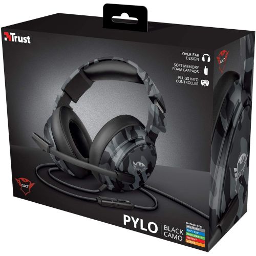  [아마존베스트]Trust Gaming GXT 433K Headset with Microphone for PS4, PS5, PC, Nintendo Switch, Xbox Series X, Xbox One - Pylo Wired Gaming Headphones with Foldable Microphone, Braided Cable - Bl