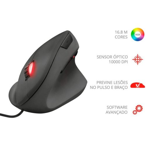  [아마존베스트]Trust Gaming GXT 144 Rexx Vertical Gaming Mouse (10,000 DPI, 6 Programmable Buttons, RGB LED Lighting, Ergonomic Design Against Mouse Arm/Tennis Elbow (RSI Syndrome))