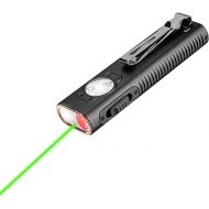 TrustFire Mini X3 Rechargeable EDC Flashlight with White Light, Flood Light, Red Light, Green Beam, 1050 Lumens Portable Flat Flashlights, Fourfold Light Sources Pocket Lights IPX6 (black)