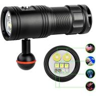 [아마존베스트]TrustFire DF30 150 Degree Diving Photography Video Flashlight 2350 Lumen Underwater Camera Dive Light with 32650 Rechargeable Battery