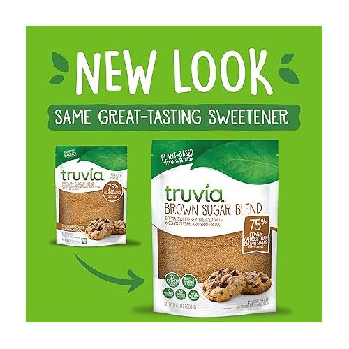  Truvia Brown Sugar Blend, Mix of Natural Stevia Sweetener and Brown Sugar, 18 oz Bag