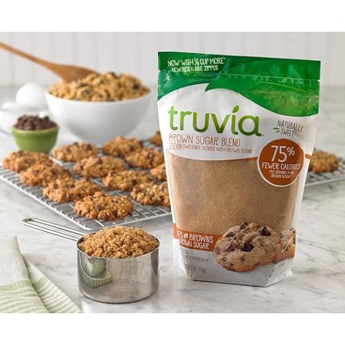  Truvia Brown Sugar Blend, Mix of Natural Stevia Sweetener and Brown Sugar, 18 oz Bag