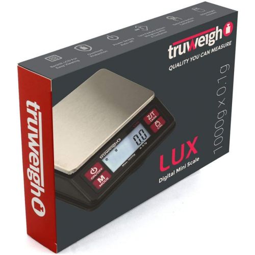  [아마존베스트]Truweigh LUX Digital Mini Scale (1000g x 0.1g, Black/Red) - Digital Kitchen Scale - Digital Travel Scale - Portable Food Scale - Meal Prep Weight Scale - Digital Gram Scale - Coffe