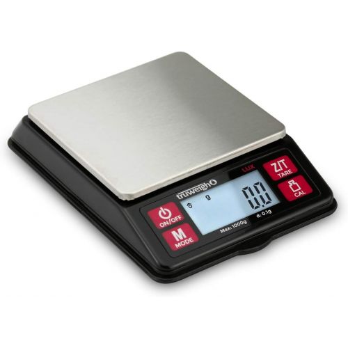 [아마존베스트]Truweigh LUX Digital Mini Scale (1000g x 0.1g, Black/Red) - Digital Kitchen Scale - Digital Travel Scale - Portable Food Scale - Meal Prep Weight Scale - Digital Gram Scale - Coffe