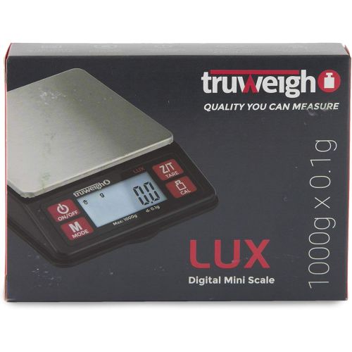  [아마존베스트]Truweigh LUX Digital Mini Scale (1000g x 0.1g, Black/Red) - Digital Kitchen Scale - Digital Travel Scale - Portable Food Scale - Meal Prep Weight Scale - Digital Gram Scale - Coffe