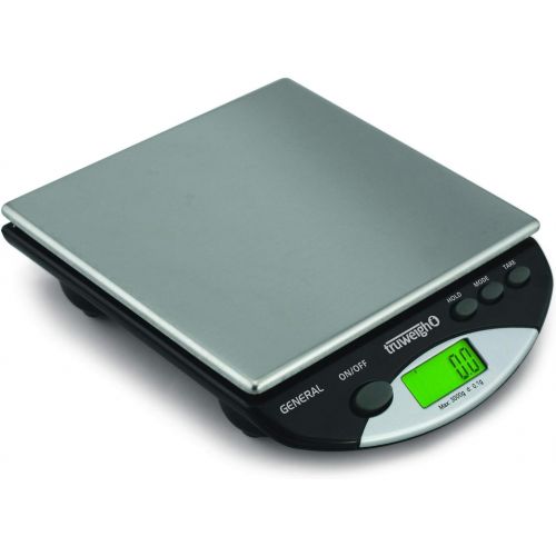  [아마존베스트]Truweigh General Compact Bench Scale - (3000g X 0.1g - Black) - Digital Kitchen Scale - Shipping Scale - Large Kitchen Scale - Digital Postal Scale - Large Food Scale - Professiona