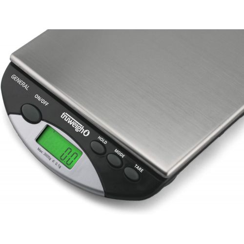  [아마존베스트]Truweigh General Compact Bench Scale - (3000g X 0.1g - Black) - Digital Kitchen Scale - Shipping Scale - Large Kitchen Scale - Digital Postal Scale - Large Food Scale - Professiona