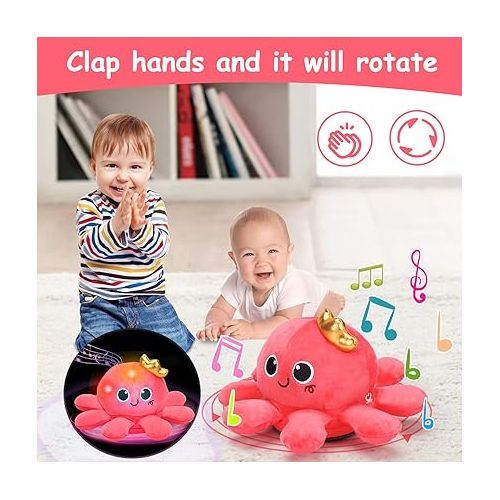  Tsomtto Crawling & Walking Baby Toys Musical Plush Octopus Light up Voice Control Dancing 3 4 + Year Old Boy Girl Gifts Music Educational Sensory Toddler Toys Age 3-4 Kids Learning Development Gift