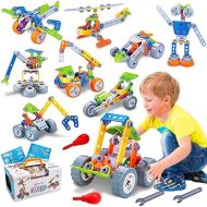 10 in 1 STEM Toys for 5 6 7 8+ Year Old Boy Birthday Gifts Building Kids Ages 4-8 5-7 6-8 Educational Stem Activities Robot Toy Boys 4-6 4-7 Build and Play Construction Set Creative Games