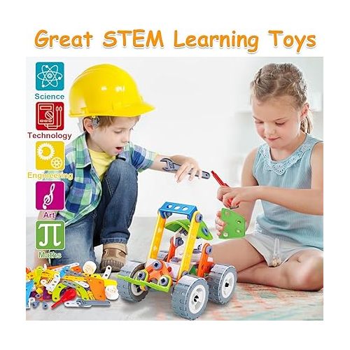  10 in 1 STEM Toys for 5 6 7 8+ Year Old Boy Birthday Gifts Building Kids Ages 4-8 5-7 6-8 Educational Stem Activities Robot Toy Boys 4-6 4-7 Build and Play Construction Set Creative Games