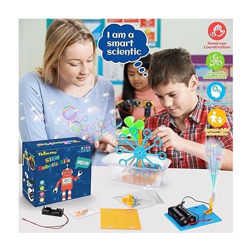  STEM Robotics Kit 6 Set Science Experiments Project Activities for Kids 6-8 8-12 Engineering Building Toy Electronic Motor Robot Craft for Boy 5 6 7 8 9 10 12+ Year Old Girl Gift Summer Outdoor Toy