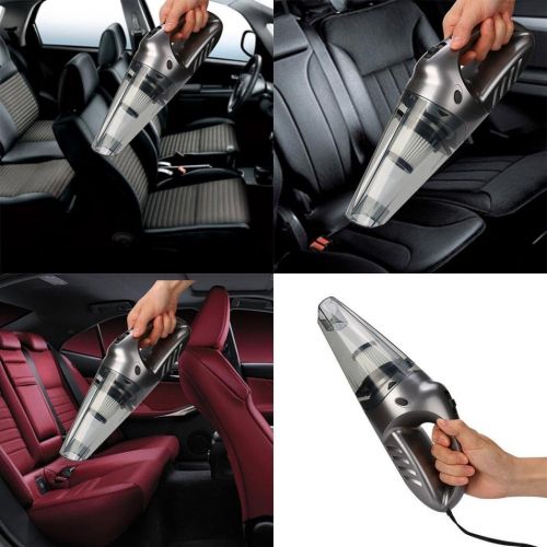  Tsong Car Vacuum Cleaner Dust Buster Handheld Vacuum Cleaner- DC 12Volt, Strong Power 120W or 4500bar Suction with LED Light, 195 inches Cigarette Lighting Power Cord, Reusable HEPA Filt