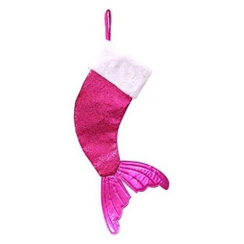  Tsorryen Christmas Sequins Fishtail Stockings Sock Decoration Fireplace Xmas Tree Hanging