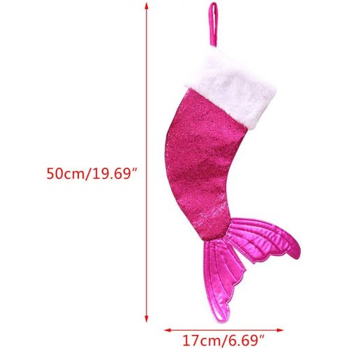  Tsorryen Christmas Sequins Fishtail Stockings Sock Decoration Fireplace Xmas Tree Hanging