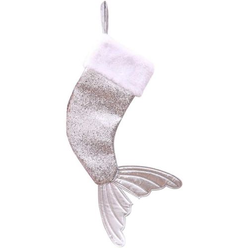  Tsorryen Christmas Sequins Fishtail Stockings Sock Decoration Fireplace Xmas Tree Hanging