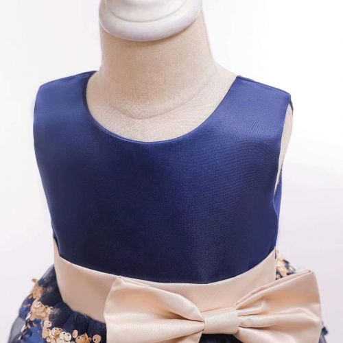  Tsyllyp Girls Cake Dress Sleeveless Sequin Mesh Princess Wedding Birthday Party Tutu Tulle