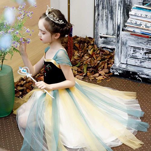  Tsyllyp 2019 Girls Layered Princess Snow White Costume Anna Elsa Inspired Dress up Halloween Cosplay