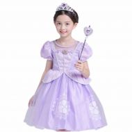 Tsyllyp Girls Princess Sofia Dress Up Costumes Halloween Fancy Party Dress