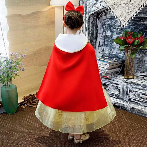  Tsyllyp 2019 Girls Layered Princess Snow White Costume Anna Elsa Inspired Dress up Halloween Cosplay