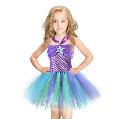  Tsyllyp Mermaid Princess Tutu Dress for Girls Birthday Party Halloween Costume Outfit