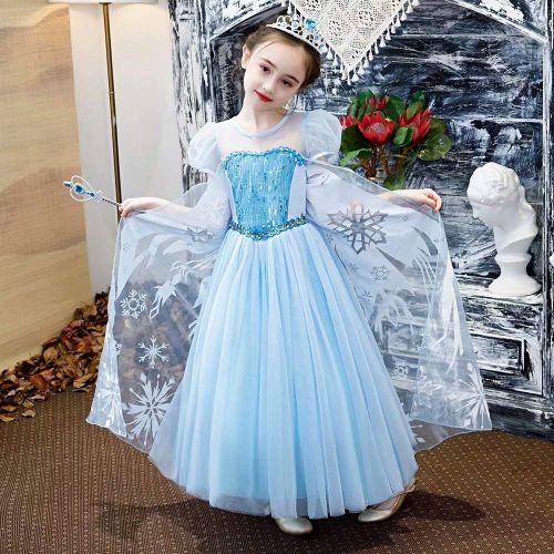  Tsyllyp 2019 Girls Layered Princess Snow White Costume Anna Elsa Inspired Dress up Halloween Cosplay