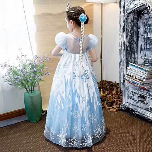  Tsyllyp 2019 Girls Layered Princess Snow White Costume Anna Elsa Inspired Dress up Halloween Cosplay