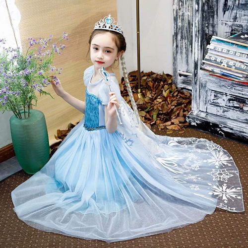  Tsyllyp 2019 Girls Layered Princess Snow White Costume Anna Elsa Inspired Dress up Halloween Cosplay