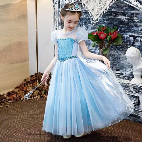  Tsyllyp 2019 Girls Layered Princess Snow White Costume Anna Elsa Inspired Dress up Halloween Cosplay