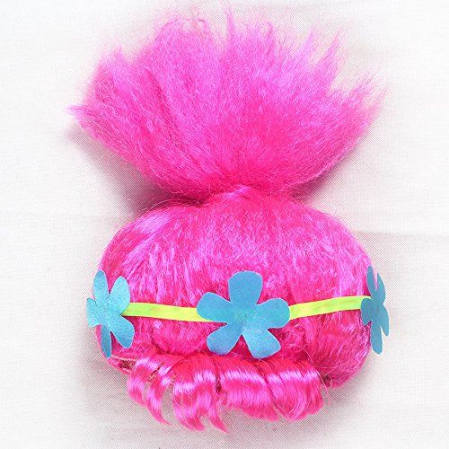  Tsyllyp Girls Poppy Dress Troll Wig Set for Christmas Party Trolls Cosplay Costume