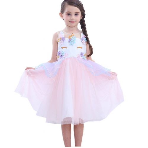  Tsyllyp Girls Unicorn Dress Costume Kids Princess Holloween Party Tutu Dresses Gowns